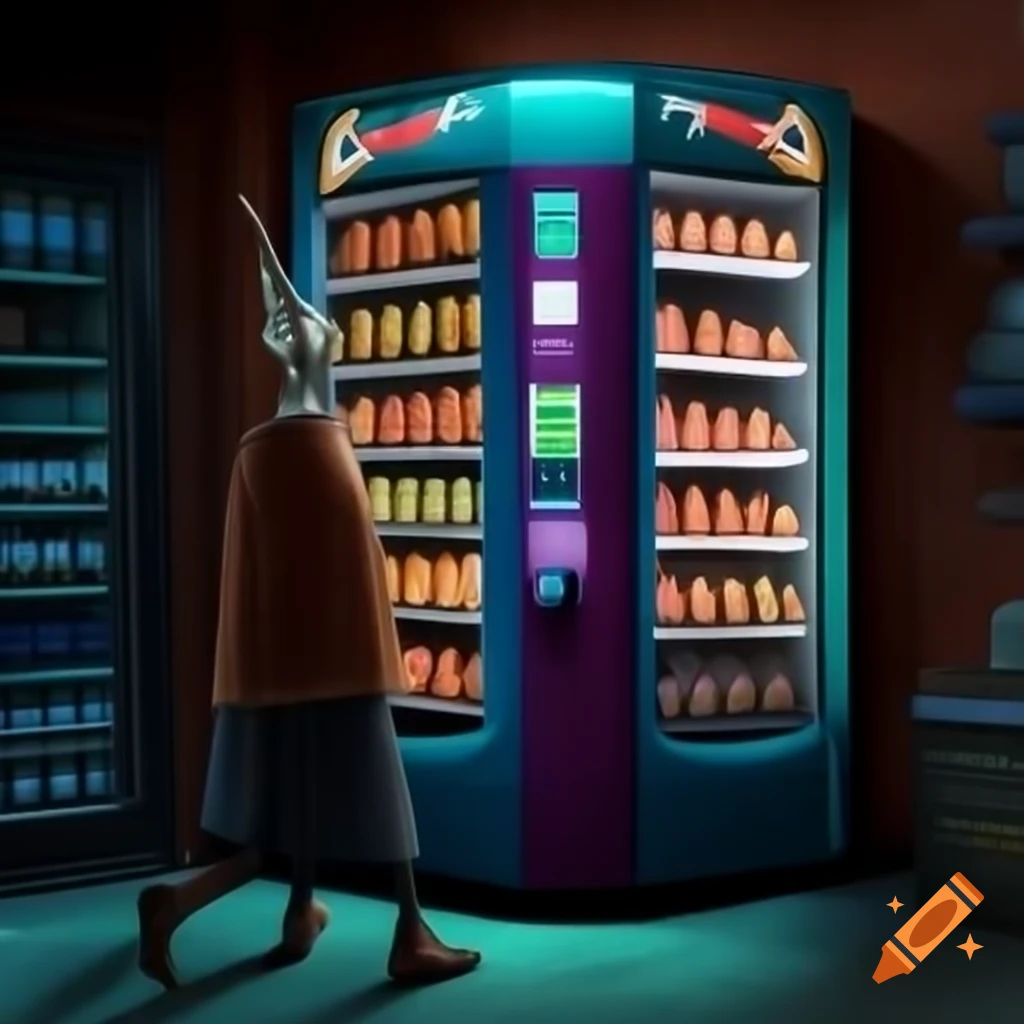 Bizarre vending machine filled with uniquely shaped alien snacks