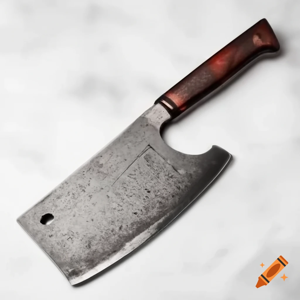 Medieval fantasy meat cleaver on white background