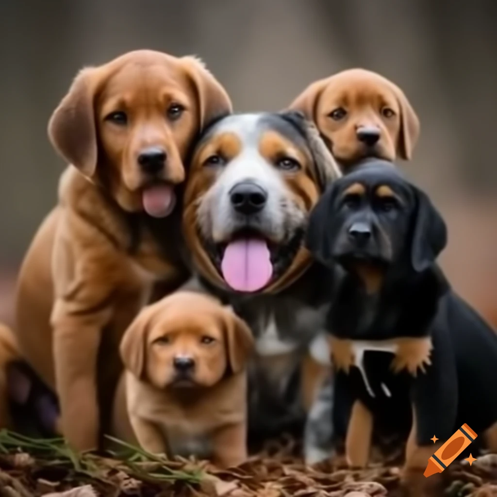 Various breeds of dogs
