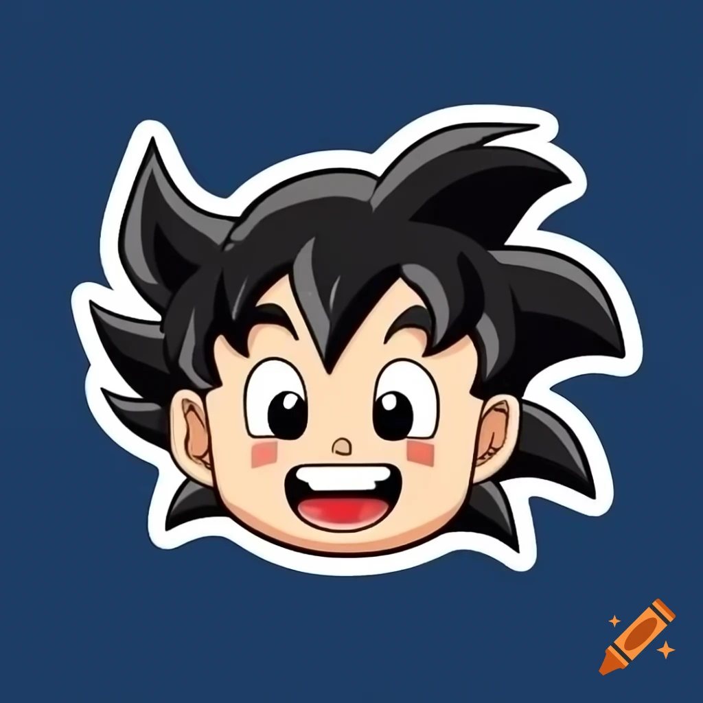 Cute sticker design of Goku character