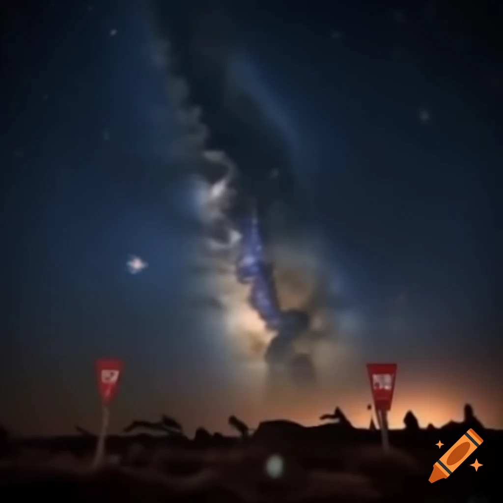 Zodiac signs in night sky with Milky Way and penguins