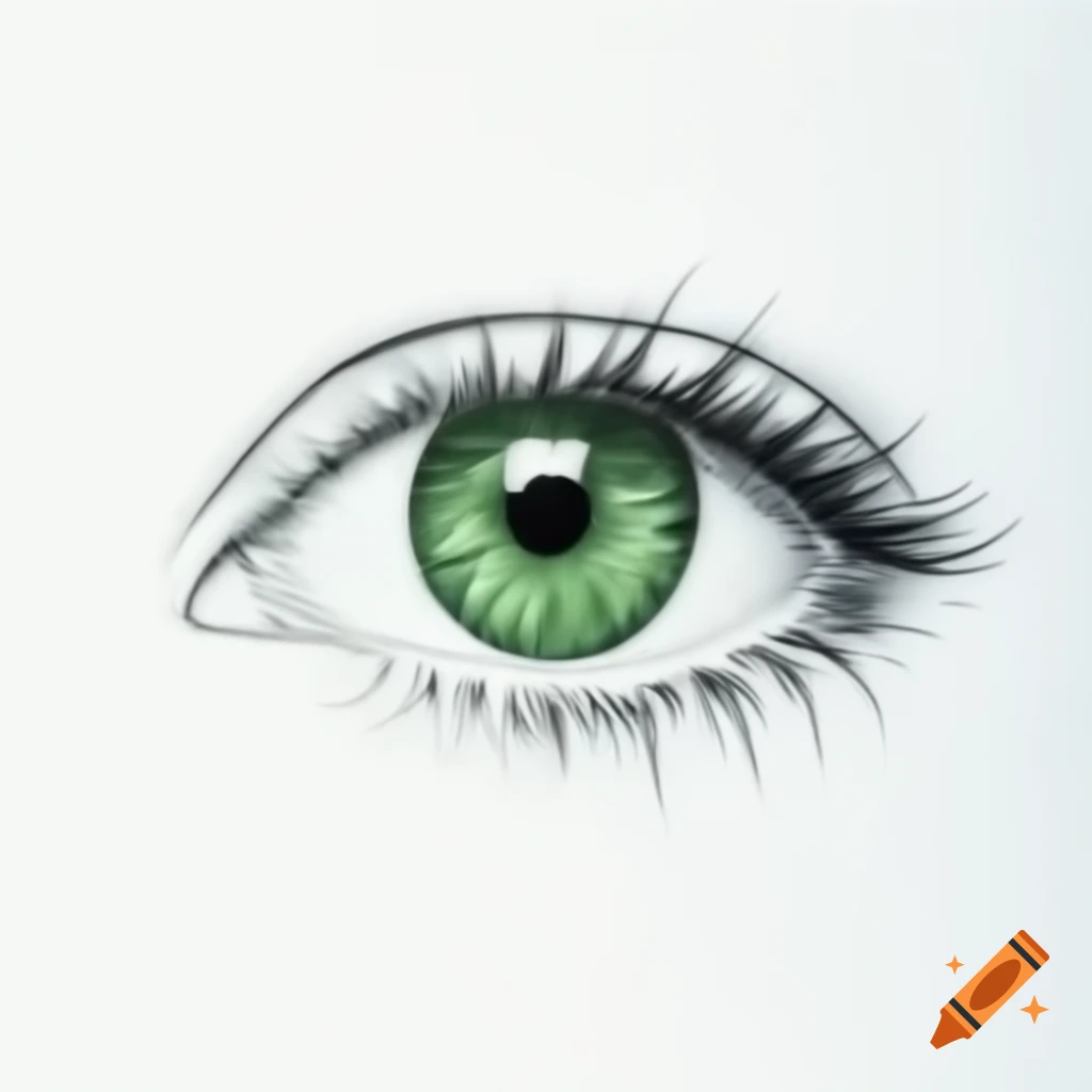 Light green eye isolated on white background