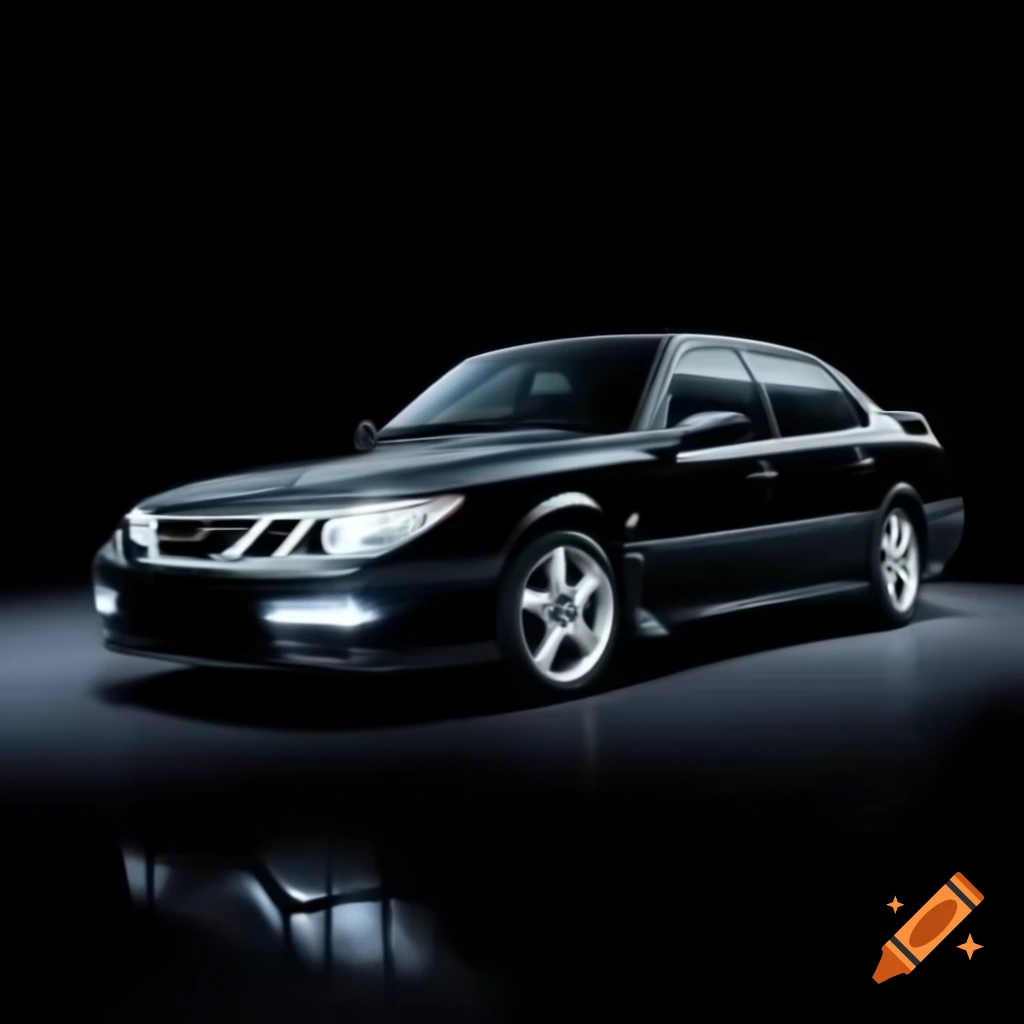 Saab 9-3 dark themed 4k wallpaper