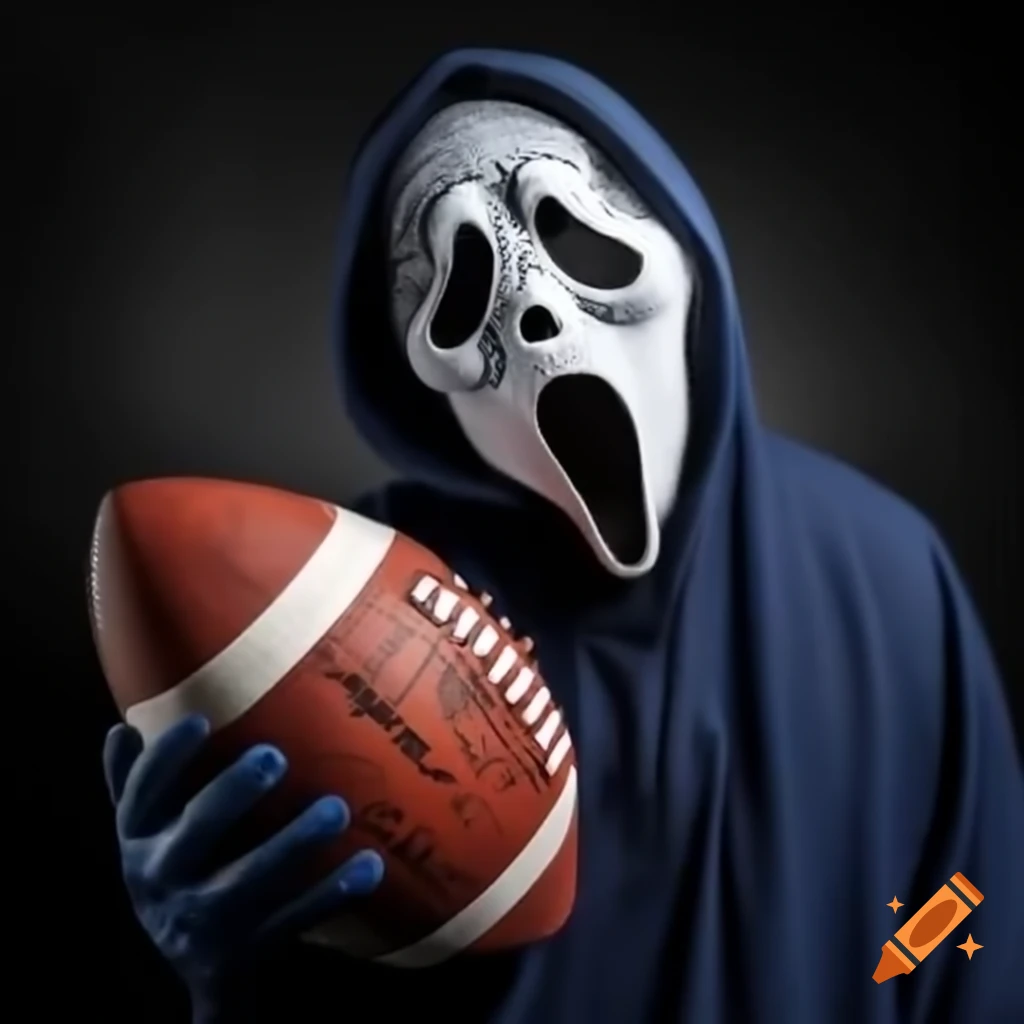 Angry ghost holding a football