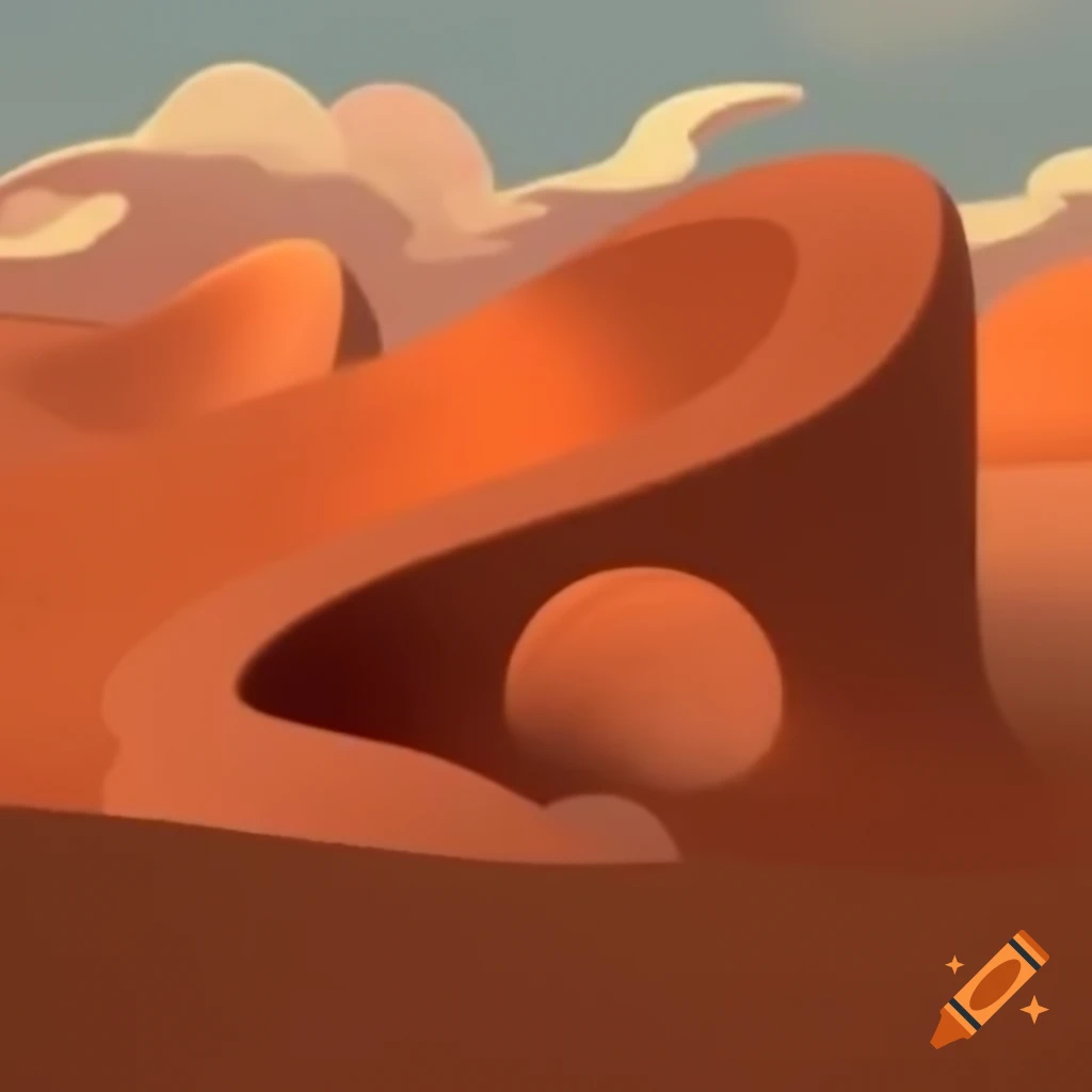 Surreal landscape with smooth curves resembling human body form in earthy tones