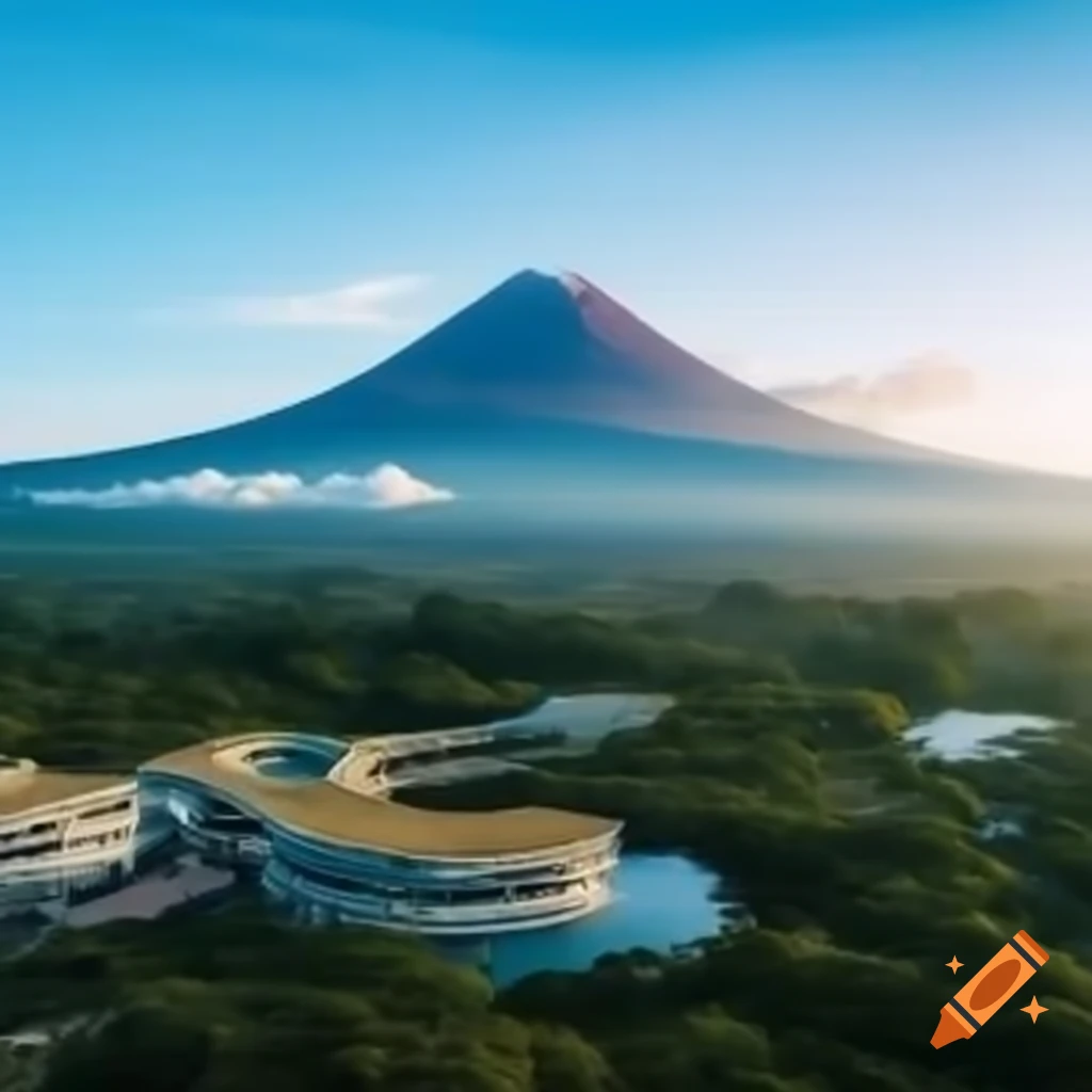 Mountain in Indonesia showcasing modern technology