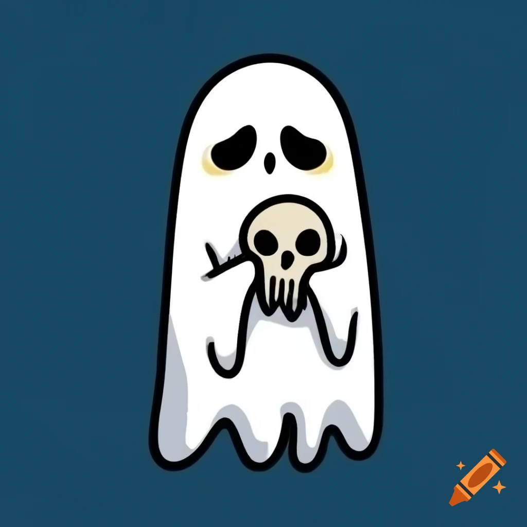 Ghost holding a skull