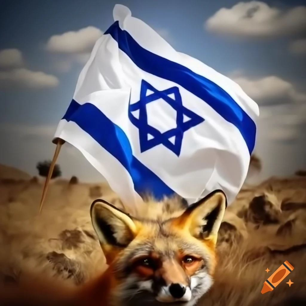 Fox with Israeli flag design