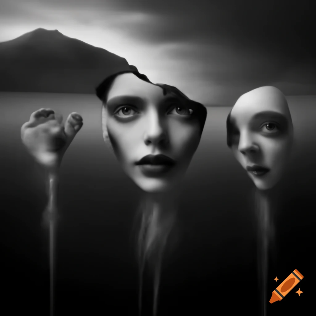 Surreal landscape resembling human bodies in high contrast black and white