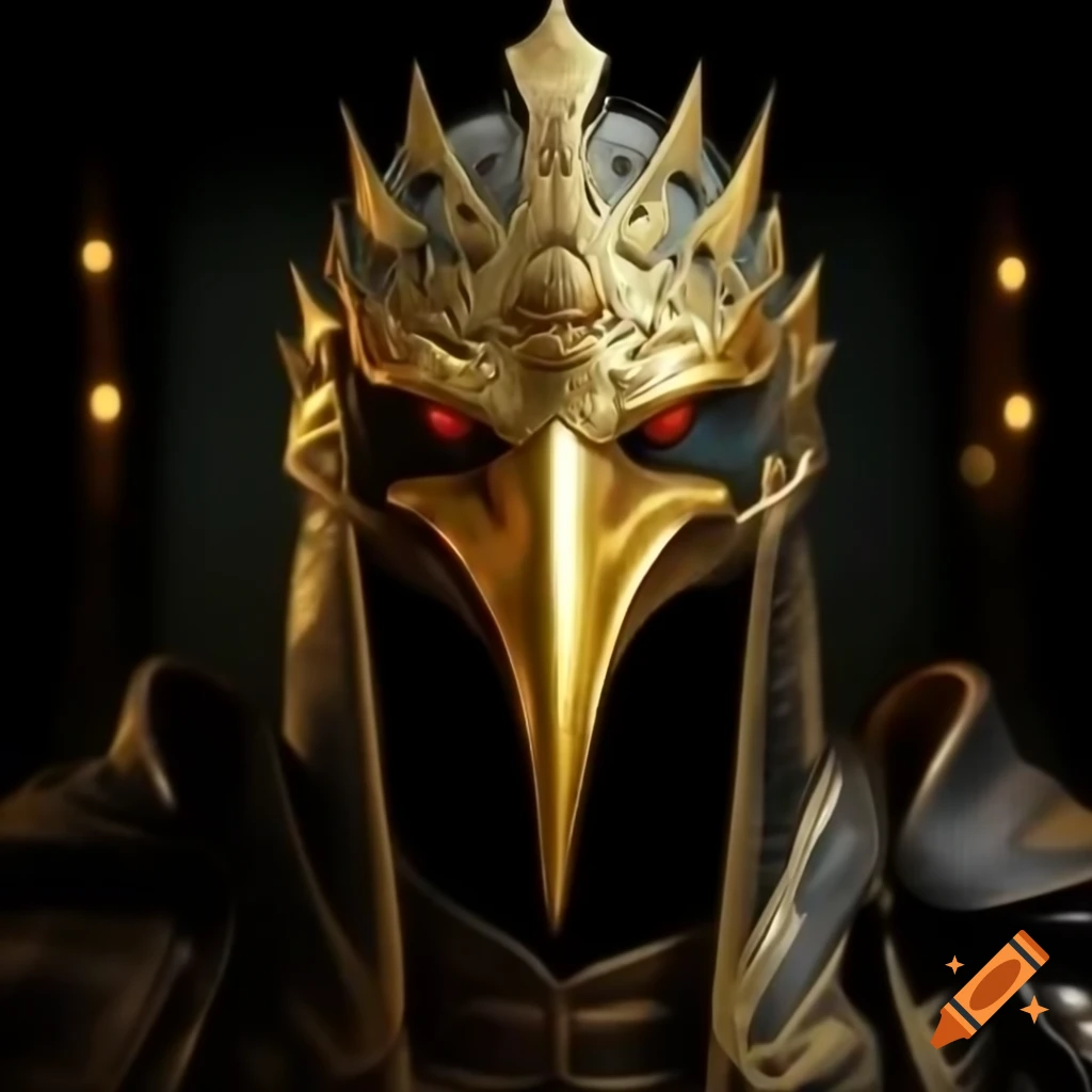 Ornate golden helmet designed like a legendary bird with crown crest