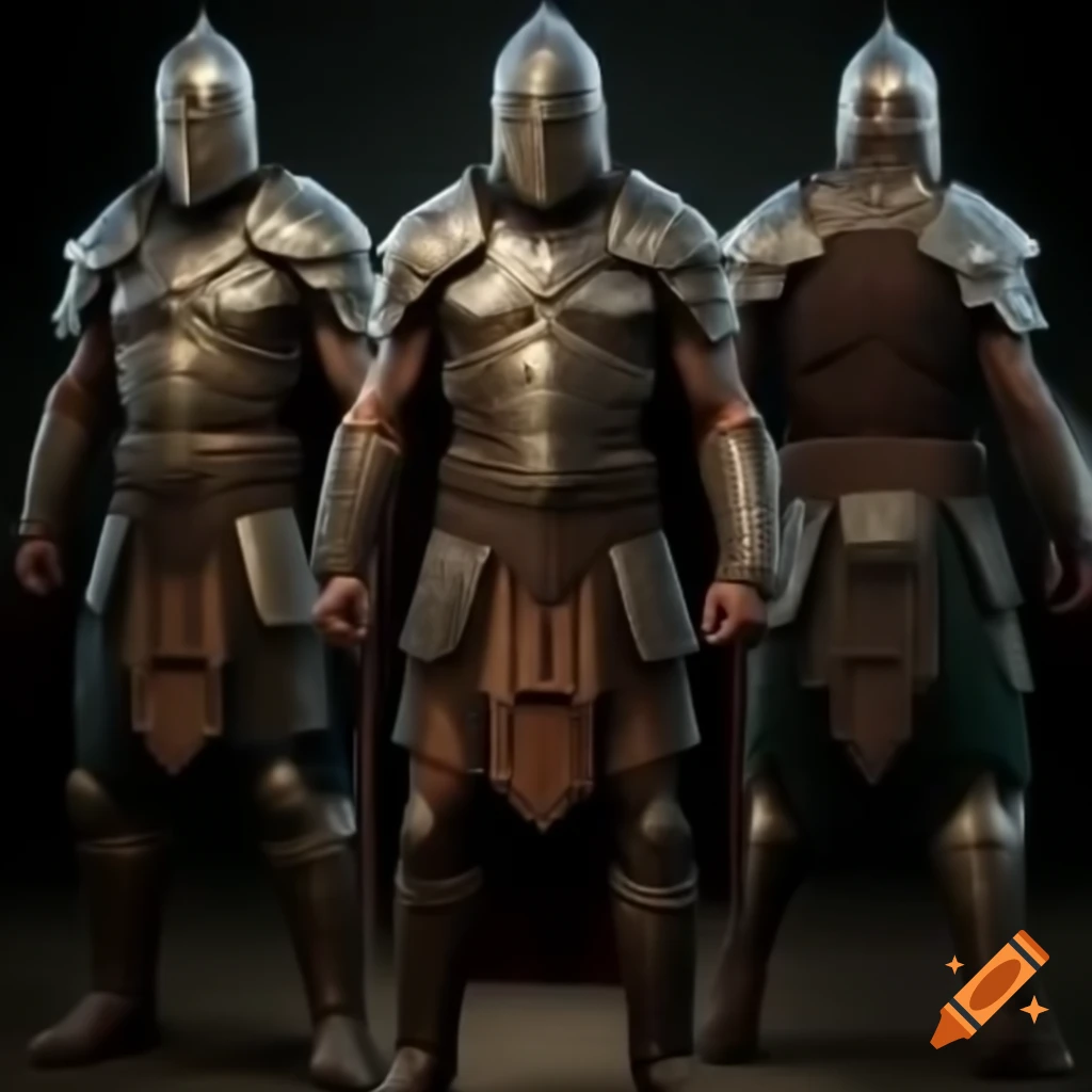 Full body view of warrior in Nordic and Celtic inspired armor