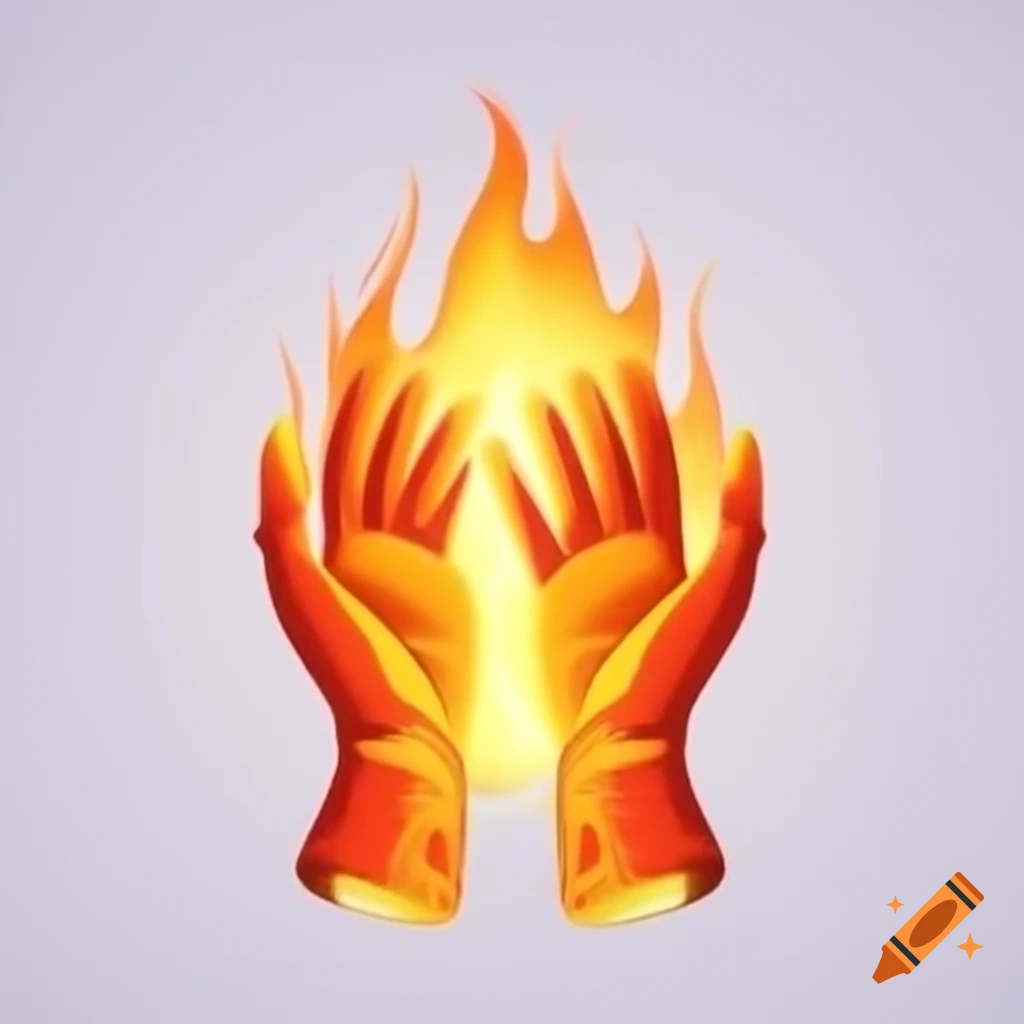 Gloves surrounded by flames