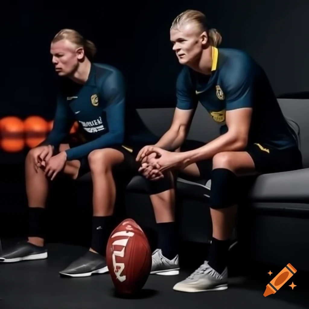 Erling Haaland lifting weights in gym
