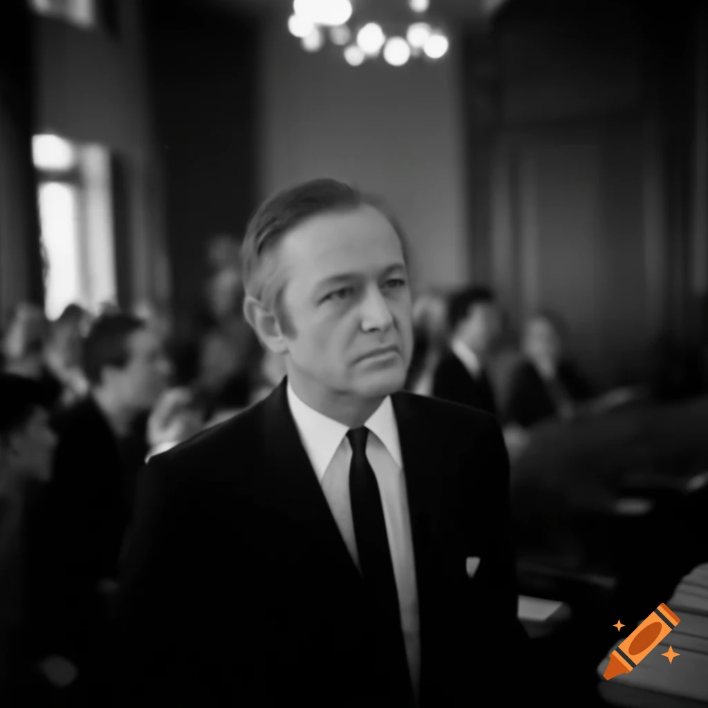 Portrait of a 1980s politician in color