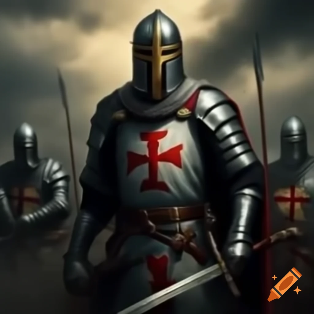Crusader warrior engaged in battle