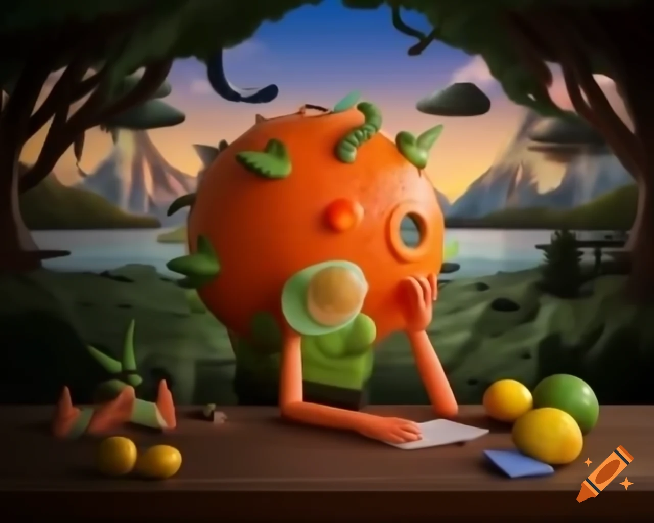 Surreal hyperrealistic world created with advanced technologies featuring a blend of nature