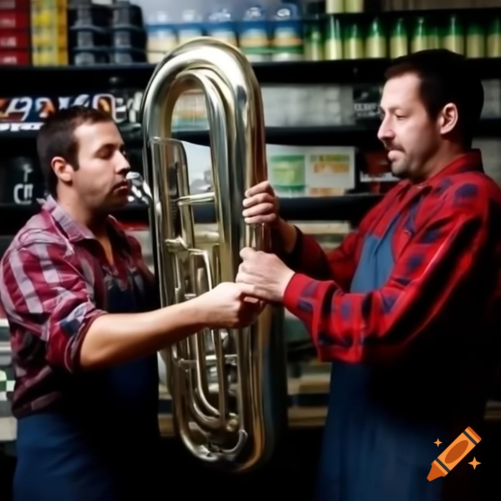 Adam Sandler and Andy Samberg crabwalking in flannel shirts while collecting artisan beans