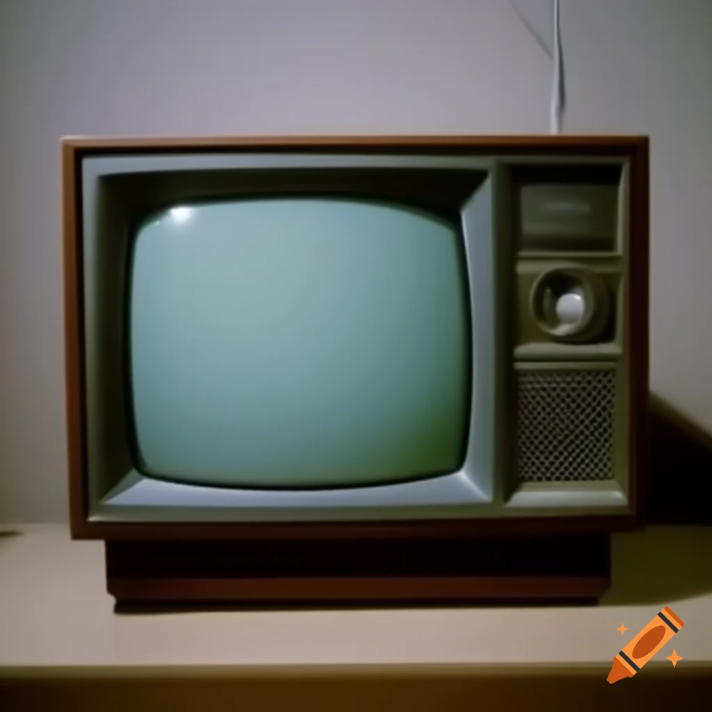 Colorful vintage 90s television set
