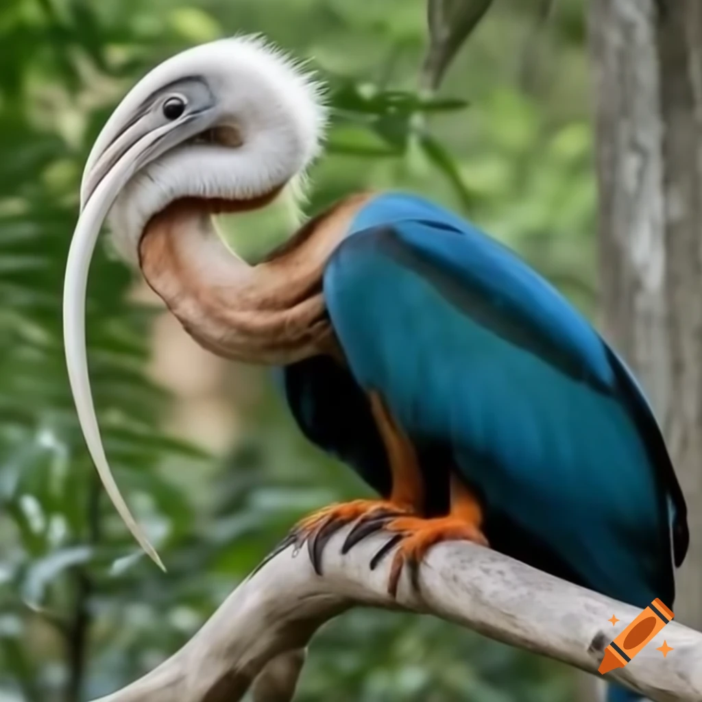 Massive bird protecting its chicks