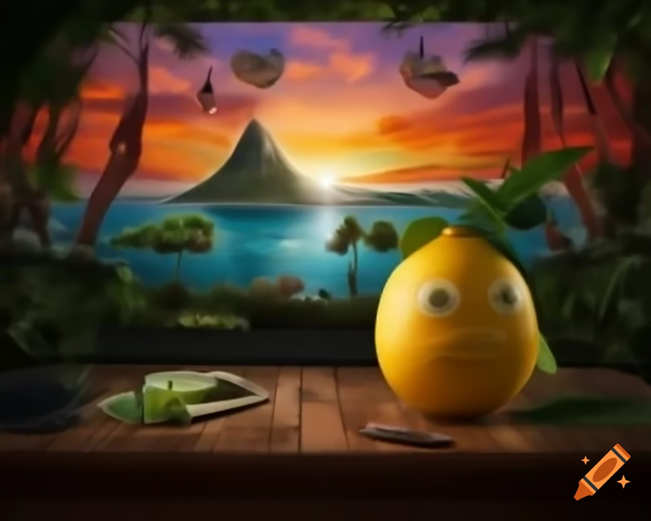 Surreal hyperrealistic world created with advanced technologies featuring a blend of nature