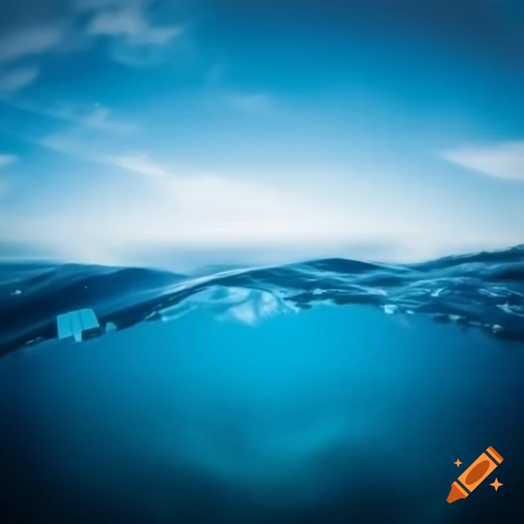 Ambiguous scene with half water representation