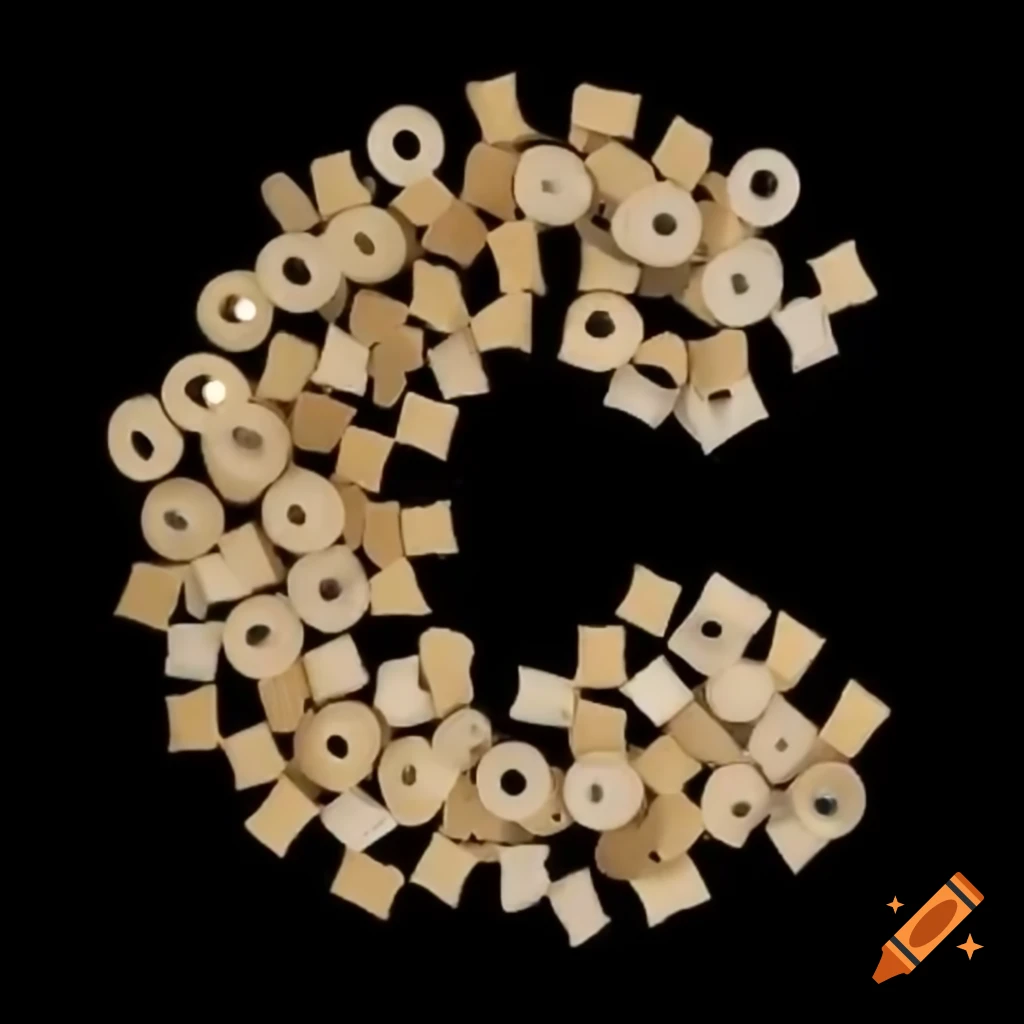 Letter C created from musical instrument parts