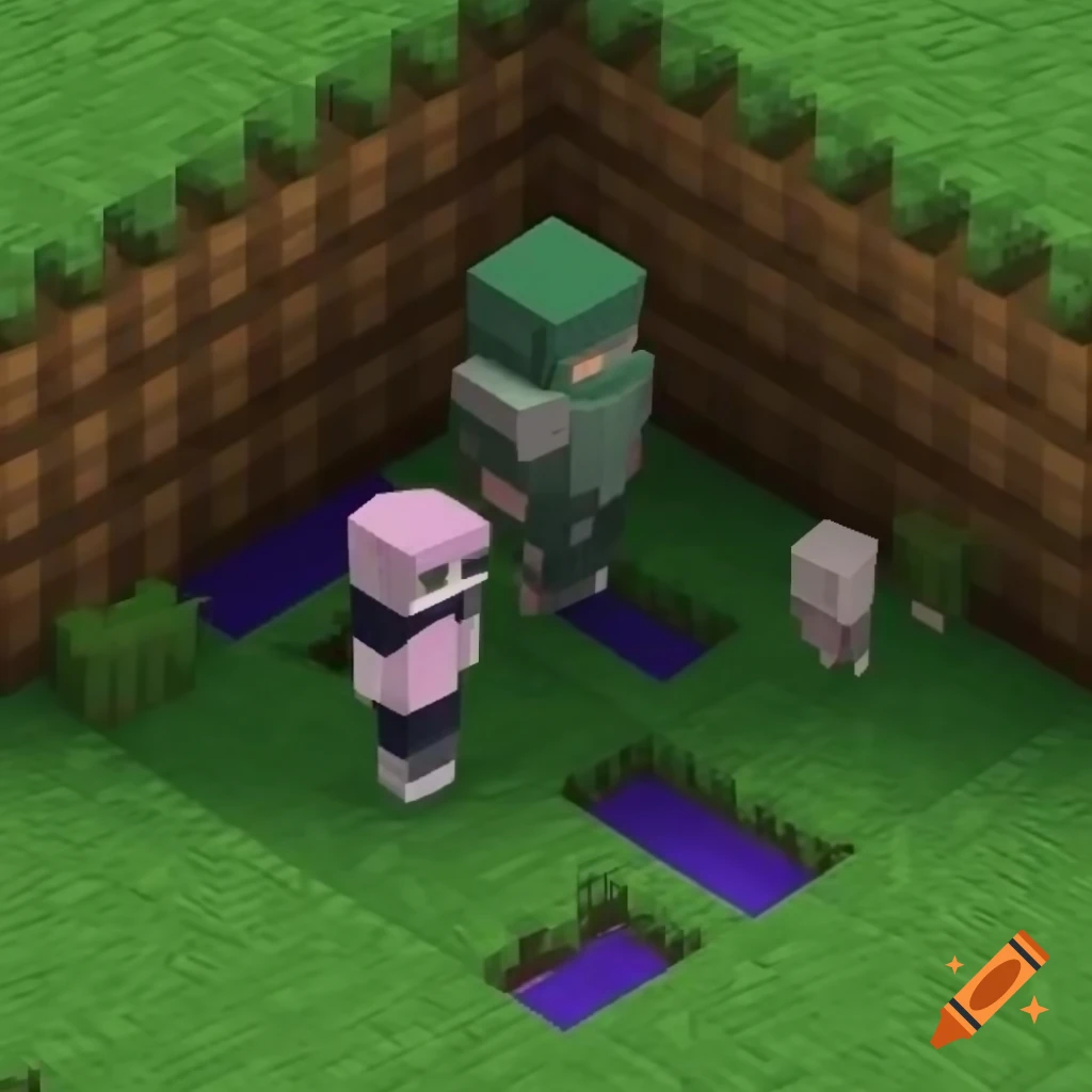 Nasir Jones, Omori, MF DOOM, Kendrick Lamar, Naruto, and Asriel Dreemurr characters in Minecraft setting