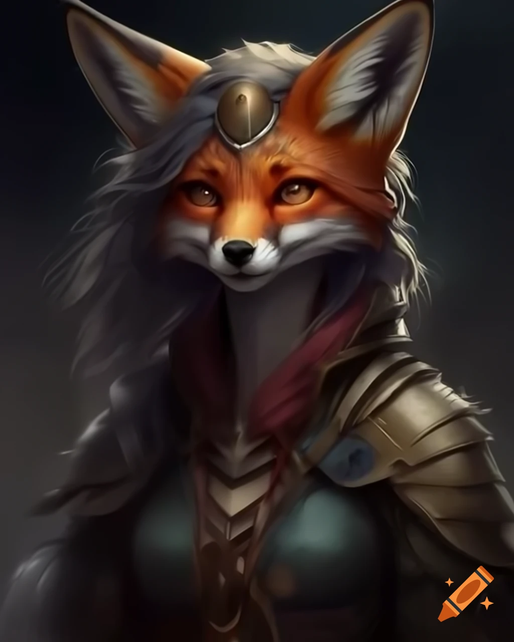 Fantasy humanoid foxfolk woman