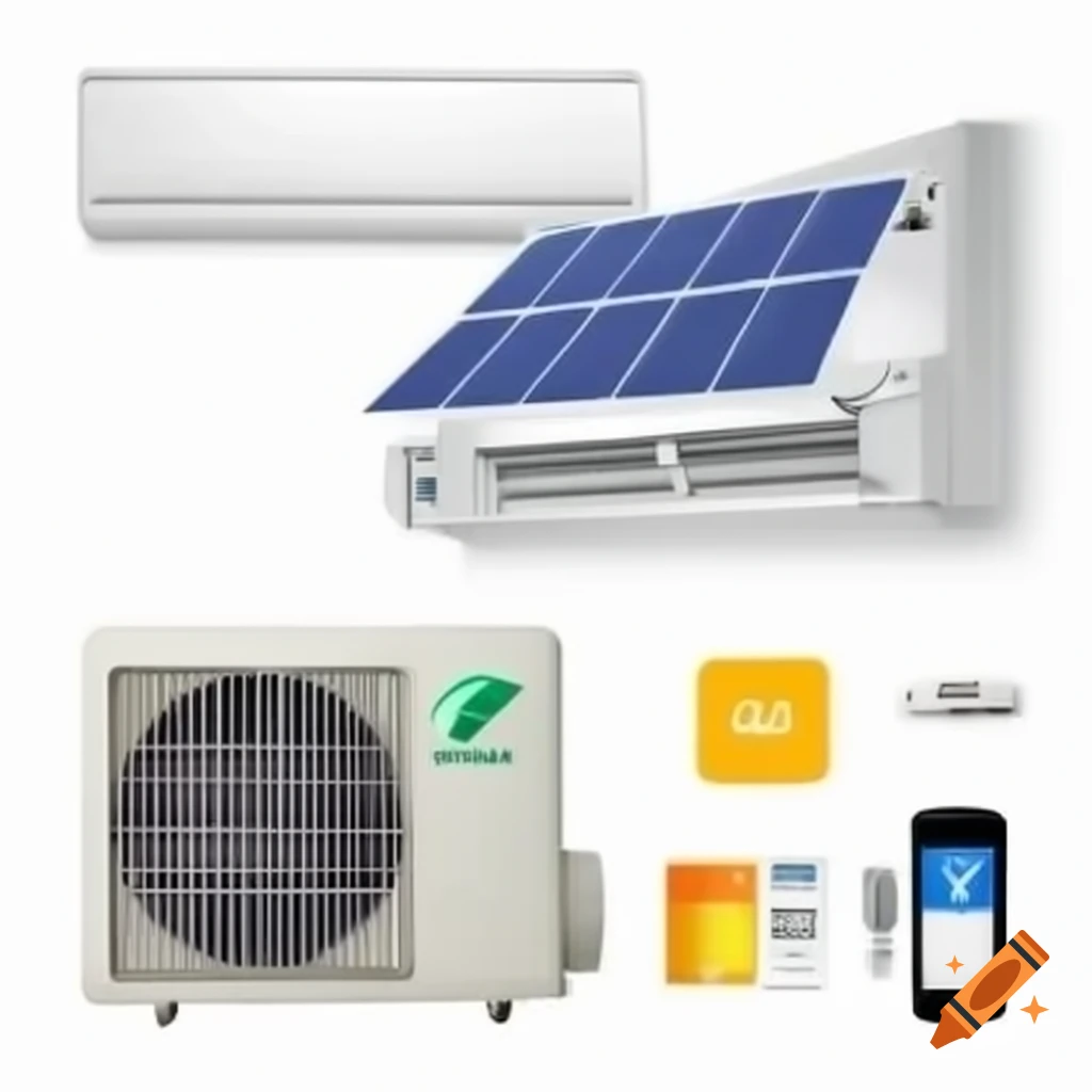 Solar powered air conditioner showcasing energy efficiency