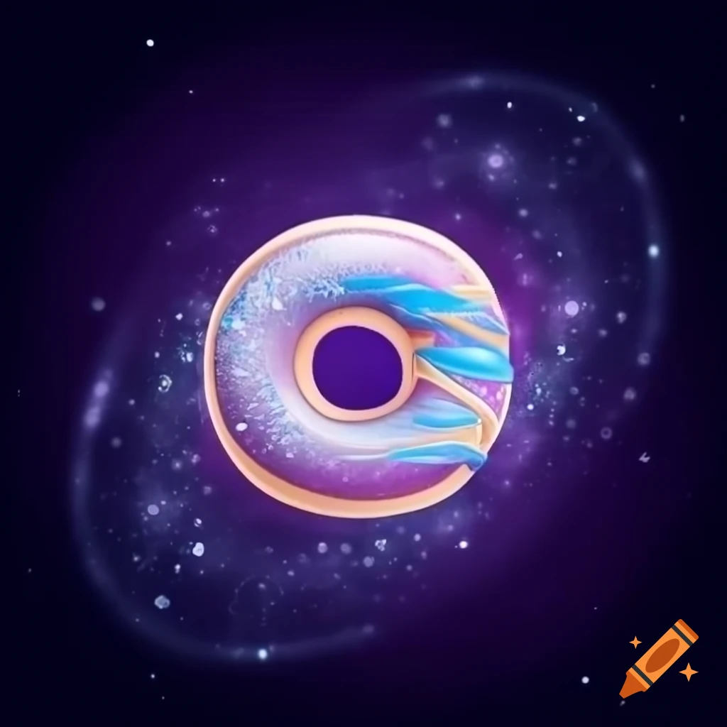 Frosted donut galaxies swirling in cosmos with Saturn