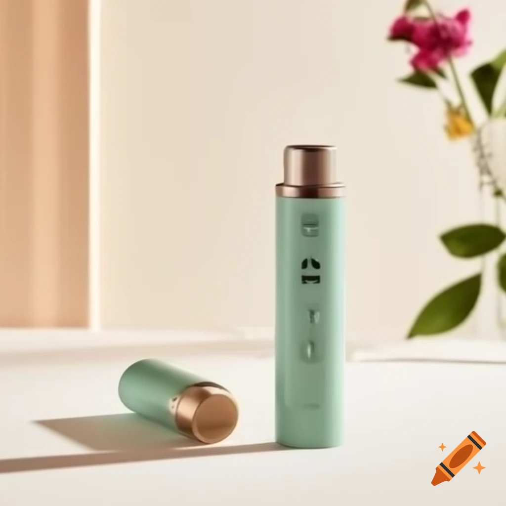 Modern herbal inhaler with luxurious pastel packaging symbolizing freshness