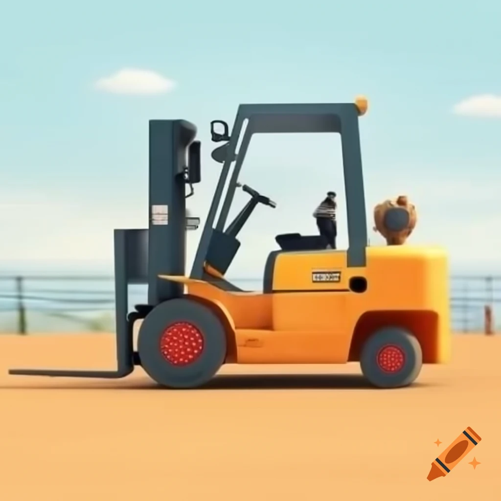 Standup forklift in industrial setting