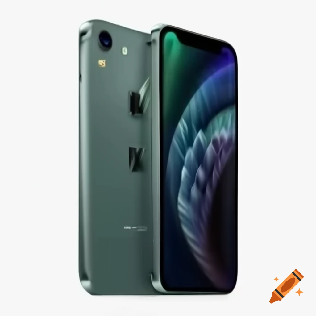 Futuristic Apple smartphone featuring Apple logo
