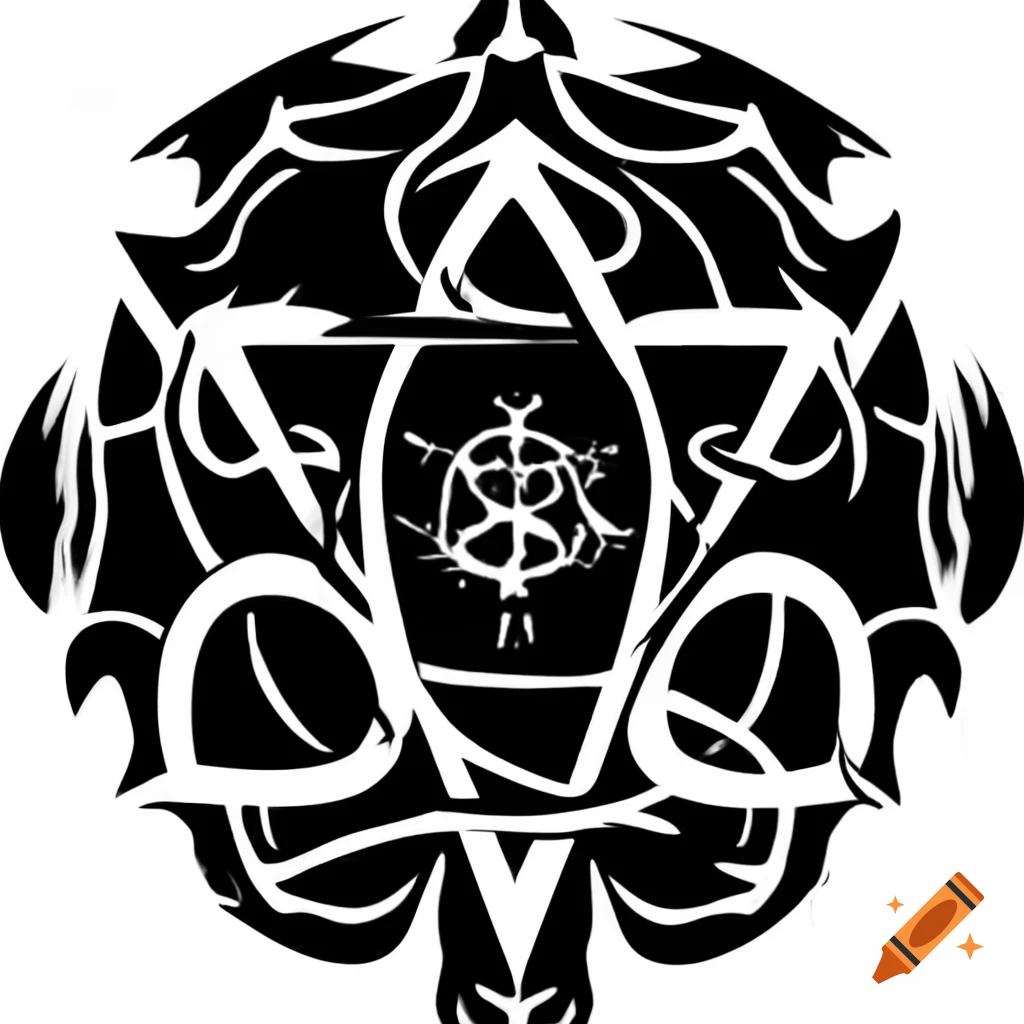 Black demon pentagram sigil for protection of goods and owner