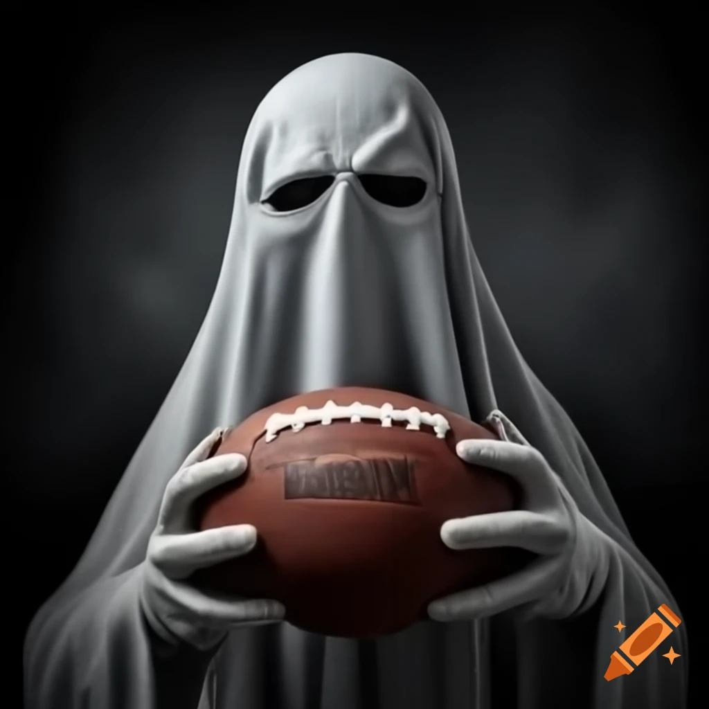 Angry ghost holding a football