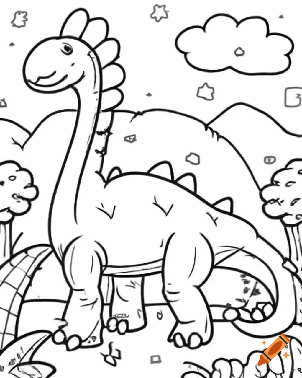 Dinosaur coloring book pages featuring various dinosaur illustrations