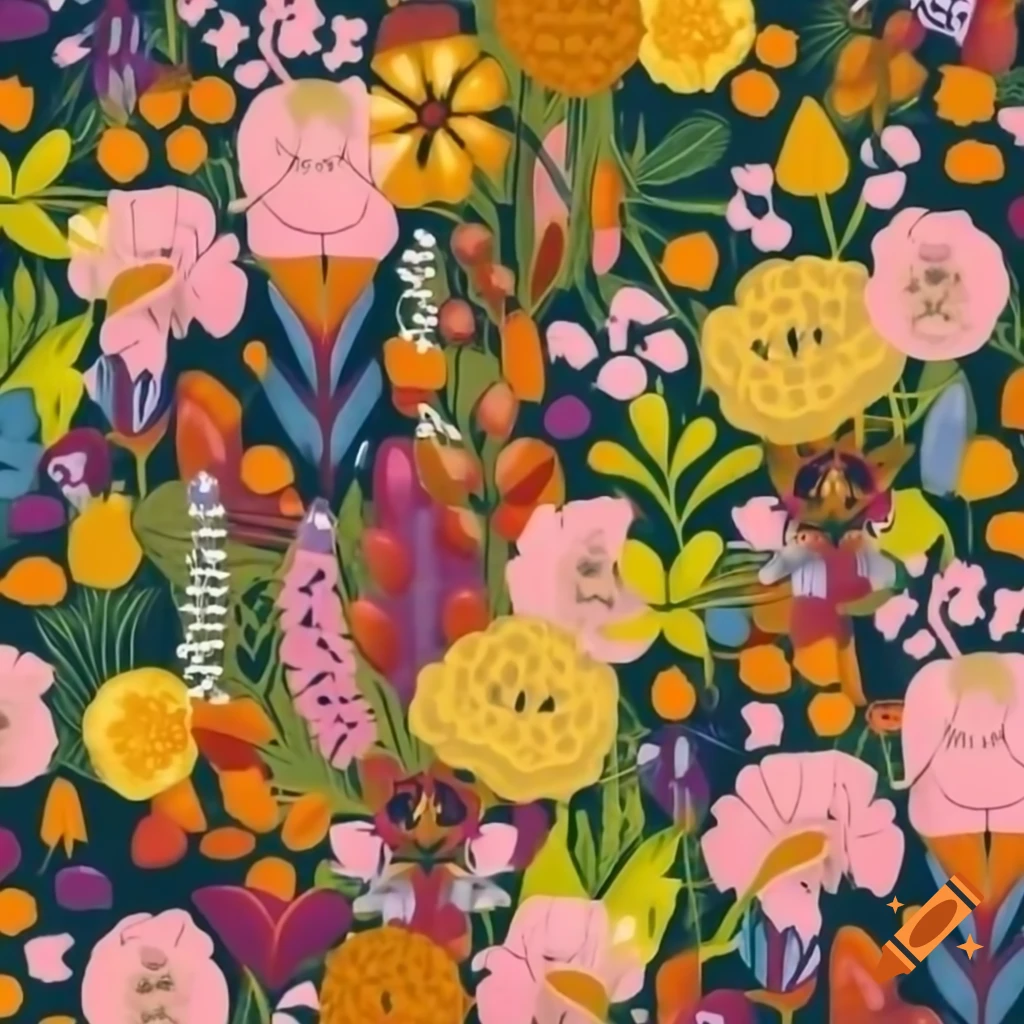 Spring season with blooming flowers and greenery