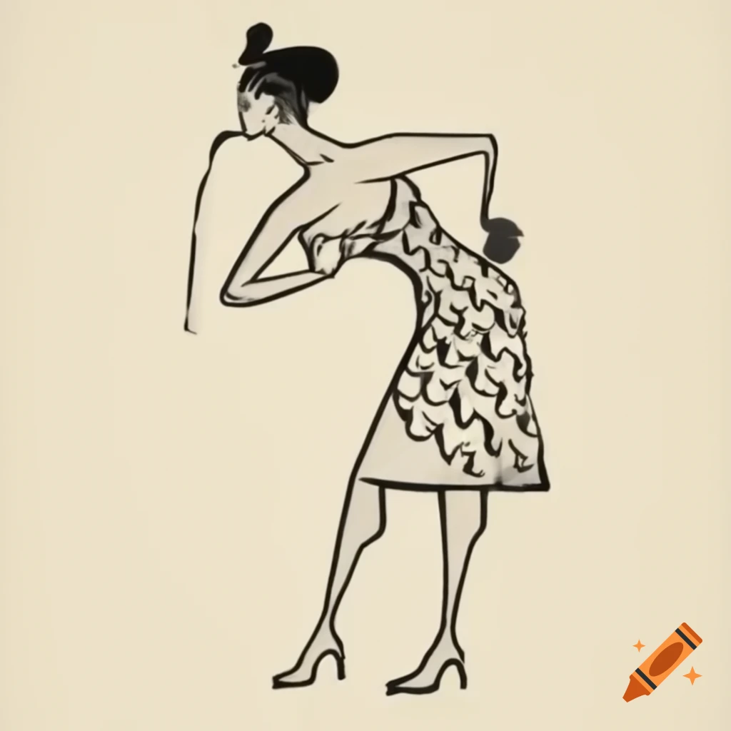 Flapper woman illustrated in the style of Pablo Picasso