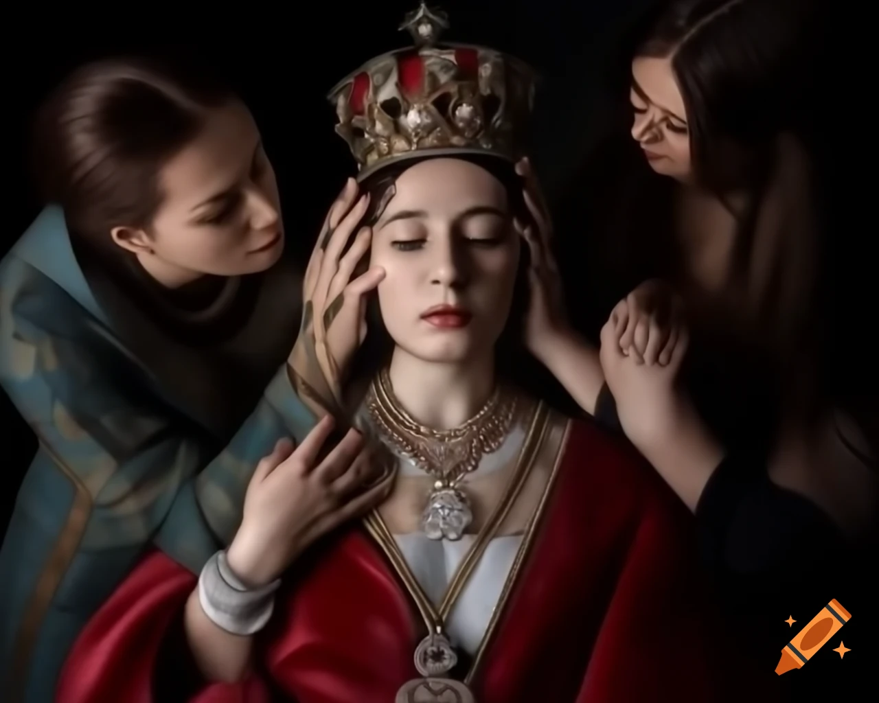 Historical depiction of Empress Saint Olga of Kiev, a powerful ruler from 879 to 969 AD