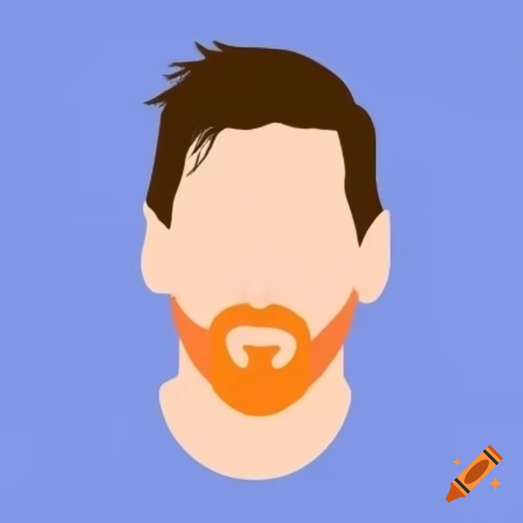 Minimalist design of Lionel Messi's face