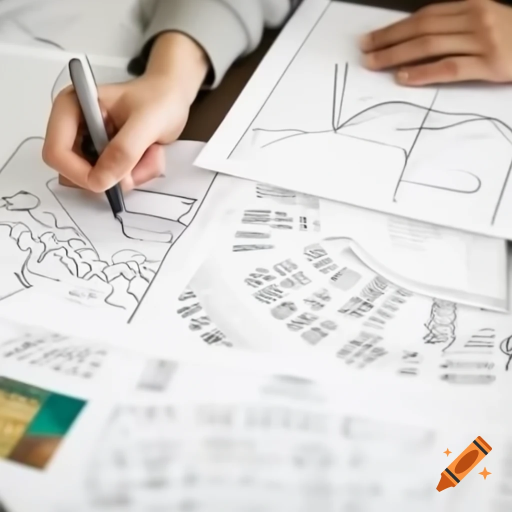 Hand-drawn 2D garden design plan
