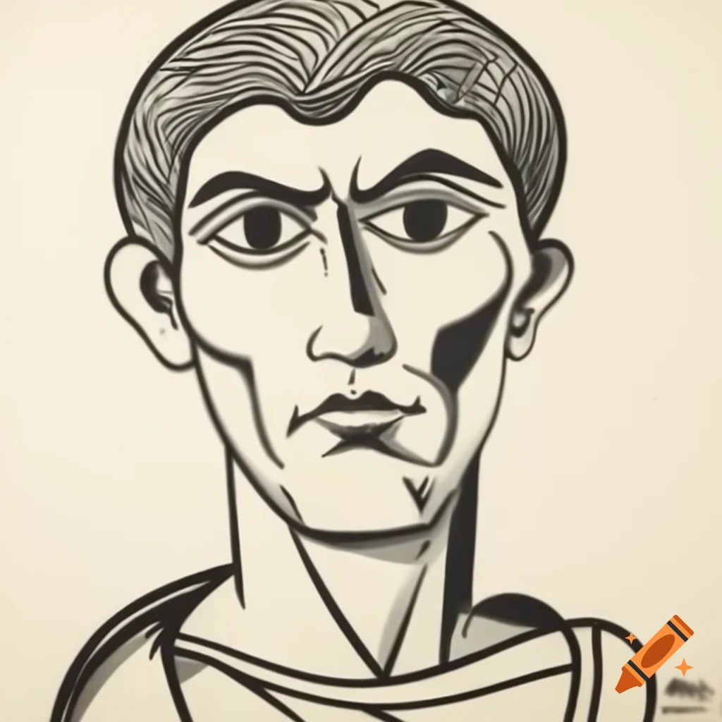 Julius Caesar reimagined in the style of Picasso