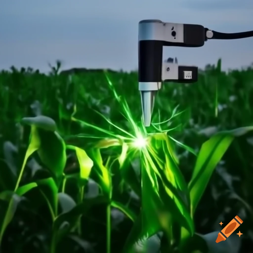 Laser beam scanning cornfield