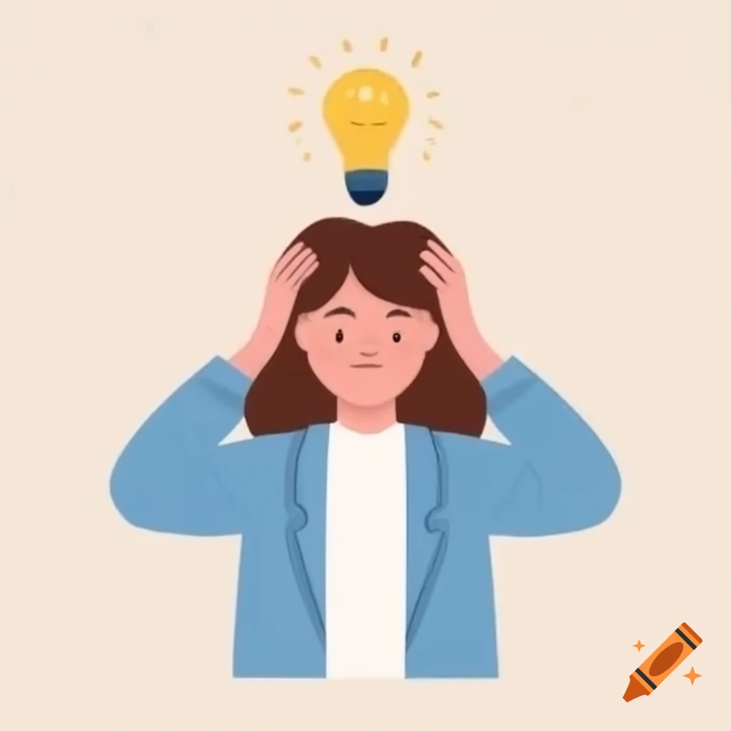 Person with a lightbulb above their head, smiling in a moment of inspiration
