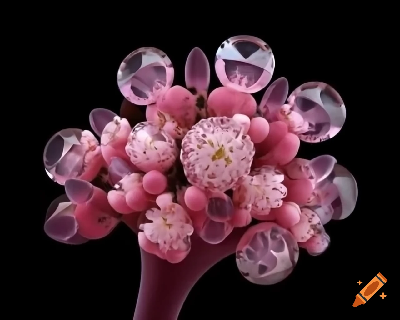 Magnificent vision of celestial Lady Palutena adorned with crystalline flowers