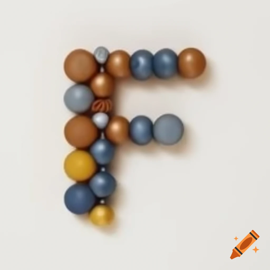 Letter F created using various instrument parts
