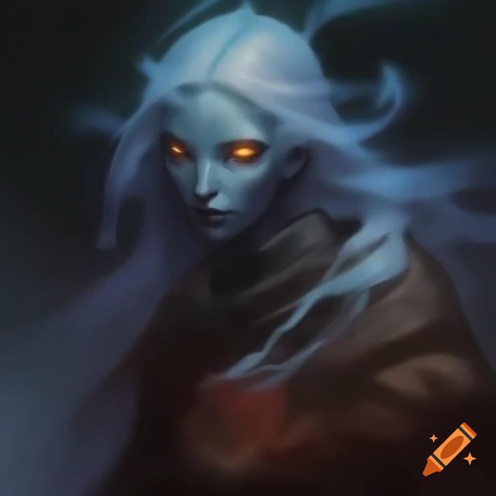 Ethereal humanoid figure representing a Possessed Revenant with ghostly appearance and glowing eyes