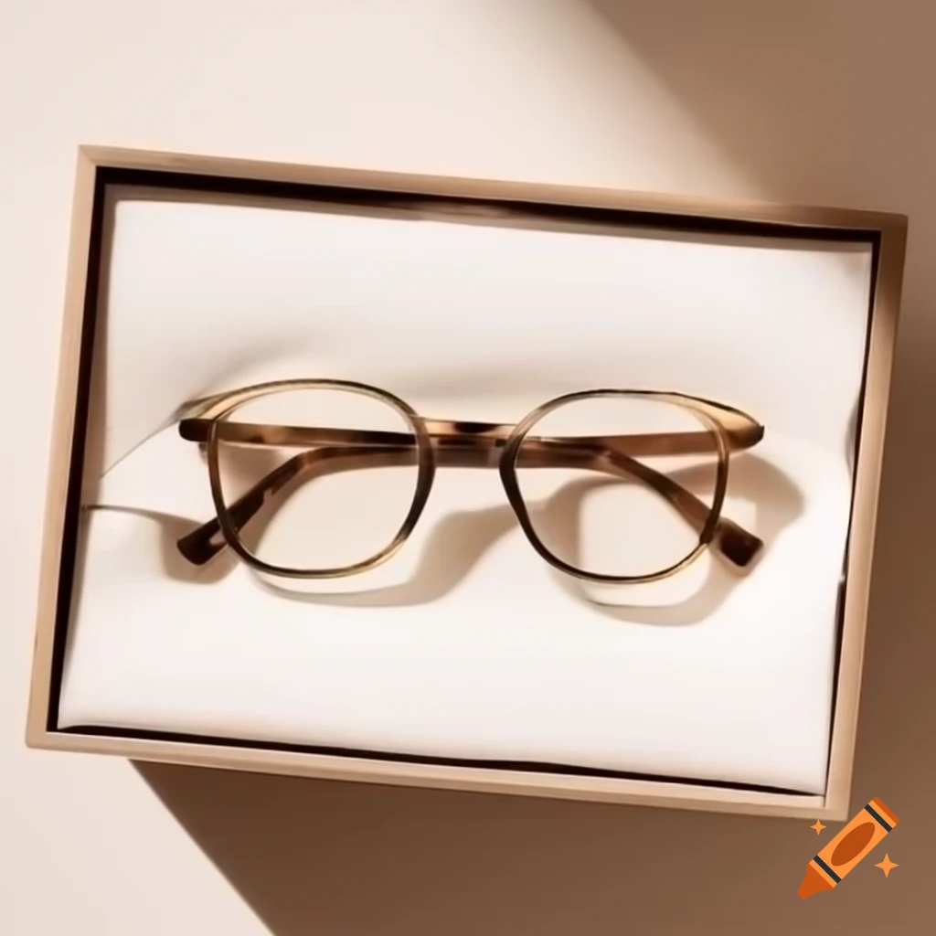Spectacle frame displayed in glasses box