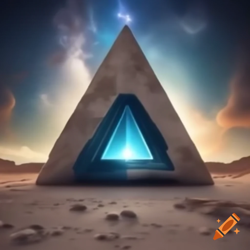 Active stone triangular portal leading to celestial dimension