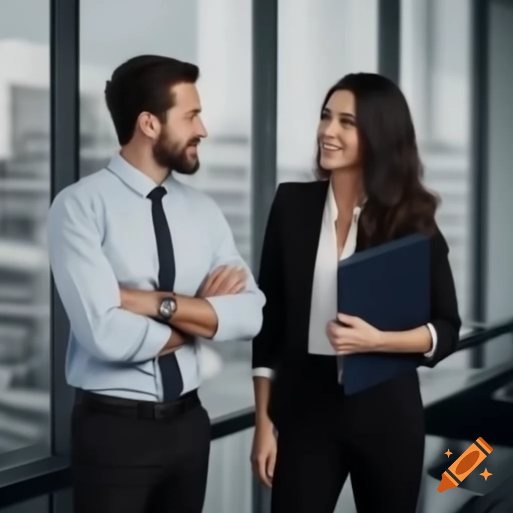 Latino male and female executives portrait without background
